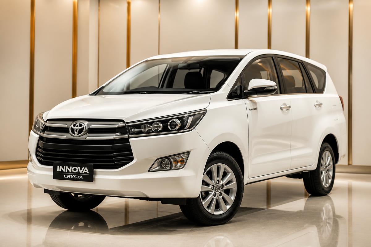 White Innova Crysta — Grand Tourer chauffeur car